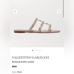 Valentino Garavani Blush Rockstud Leather Sandals